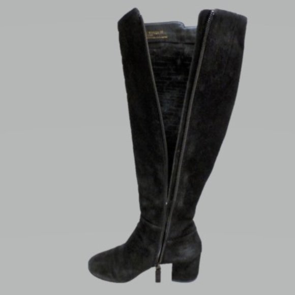 Cole Haan 5B Black Suede Tall Boot - Picture 2 of 5